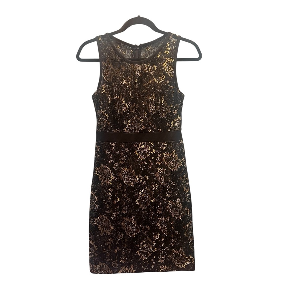 Gold and Black Floral Jacquard Whimsical Goth Dress